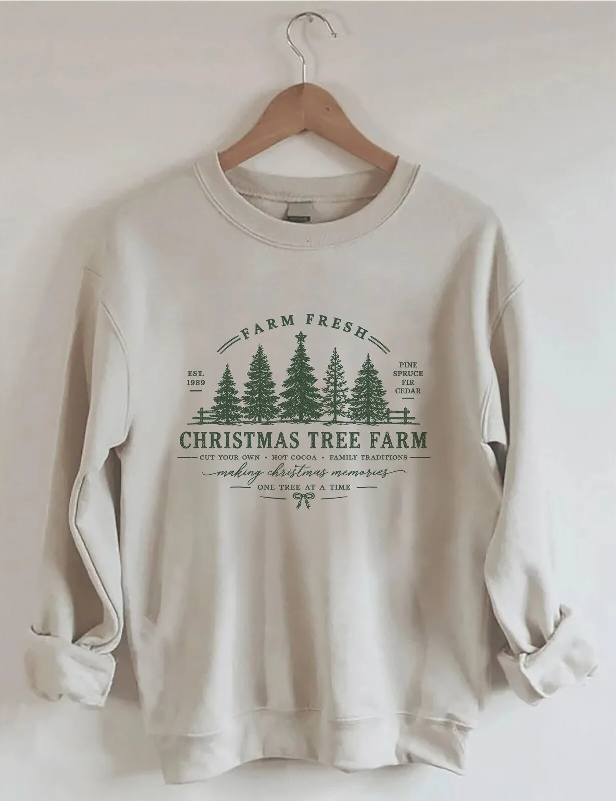 Farm Fresh Christmas Tree Farm Holiday Crewneck Sweatshirt