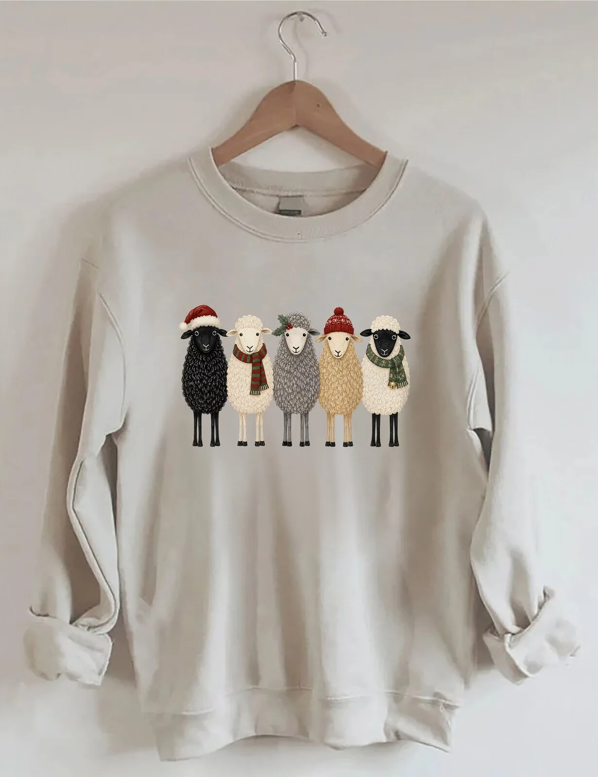 Cute Christmas Sheep Holiday Season Crewneck Sweatshirt