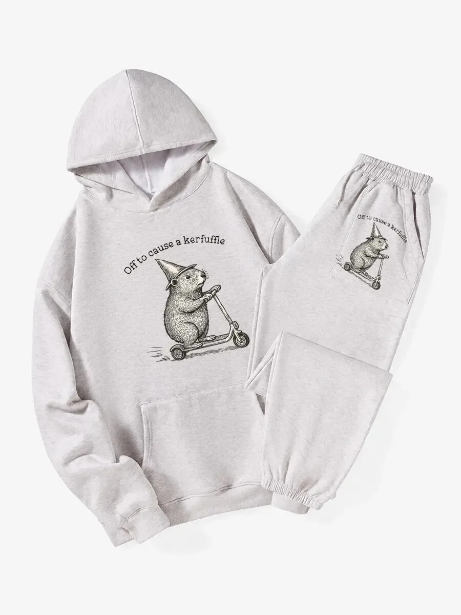 Funny Hamster Wizard Riding Scooter Off To Cause A Kerfuffle Hoodie