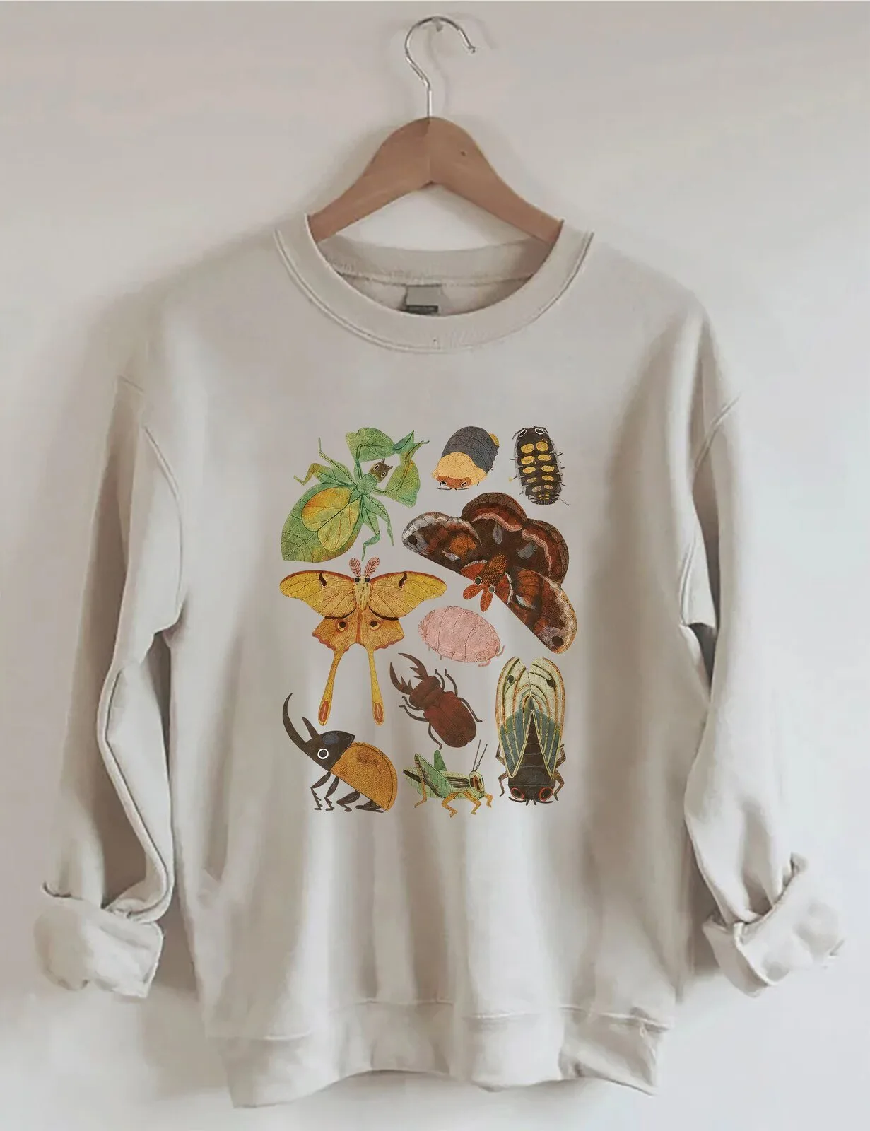 Vintage Insect Entomology Moths Butterflies Beetles Botanical Sweatshirt
