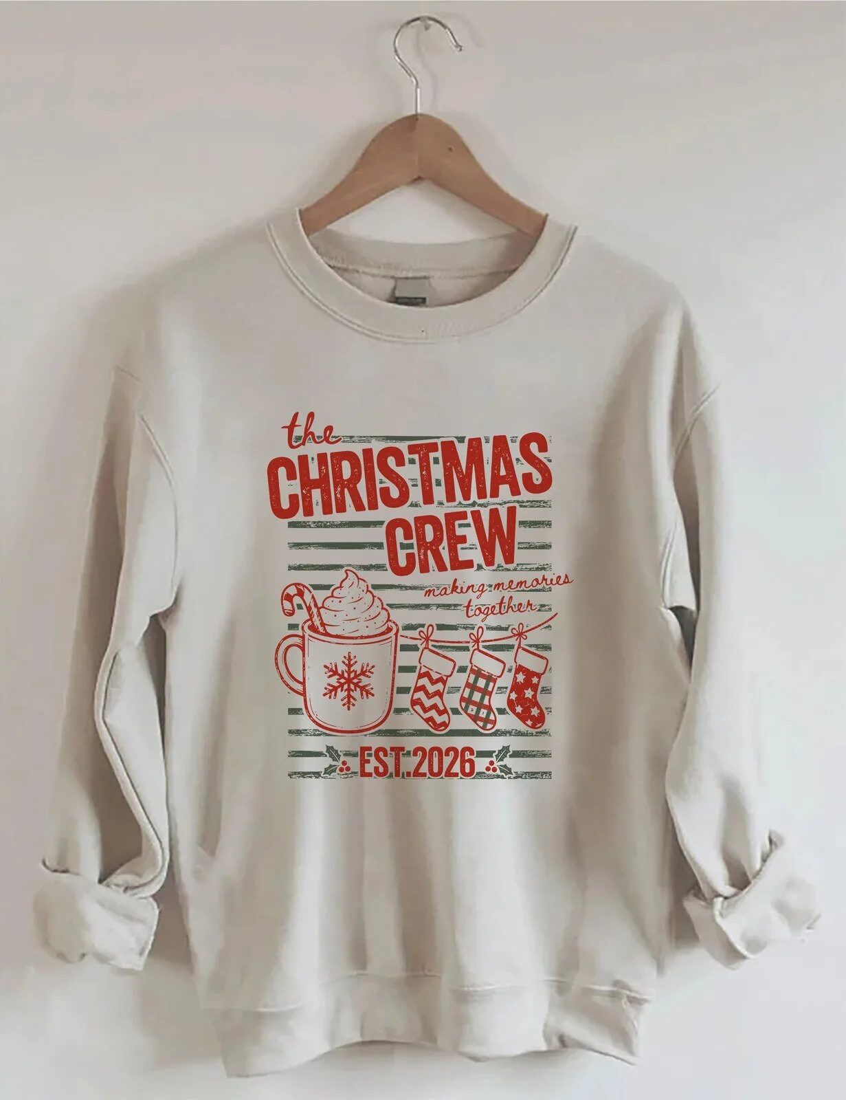 The Christmas Crew Making Memories Together Est 2026 Holiday Sweatshirt